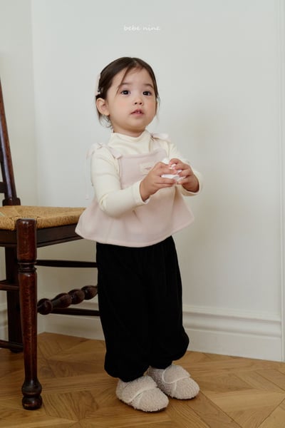 bebe nine39 (65cm-115cm) 3色壓紋素面縮口褲2