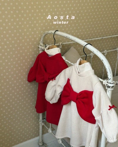 AOSTA26｜(6m-5y) 冬季磨毛蝴蝶結洋裝14