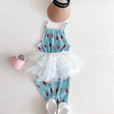 my_bebe18｜(80-110cm) 褶皺細肩連身褲8