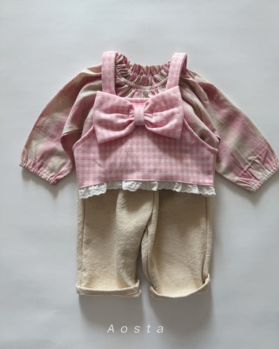 AOSTA18｜(6m-5y) 褶皺格紋襯衫14