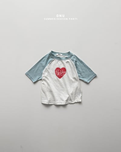 onu06｜(70cm-115cm) 愛心印花7分袖上衣5