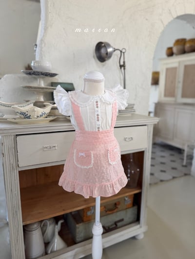 Marron22｜(1y-6y) 雛菊口袋吊帶裙9