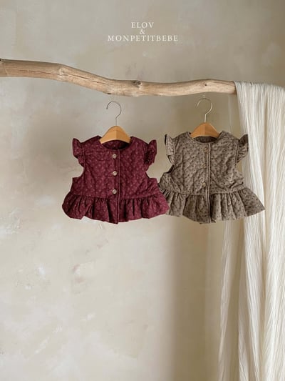 Monpetitbebe08｜(70cm-110cm) 摺邊夾層棉荷葉背心14