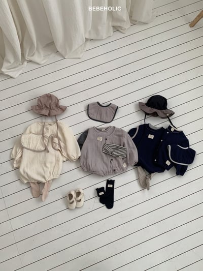 Bebe holic25｜(3m-18m) 棉麻滾邊包屁衣8