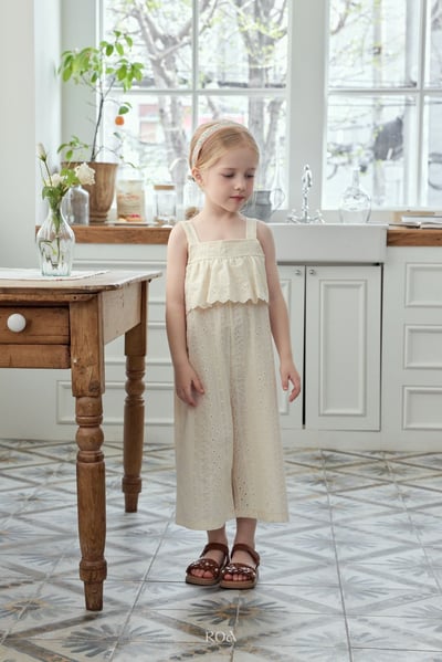 ROA13｜(6m-18m) 2色雕花蕾絲無袖連身褲12