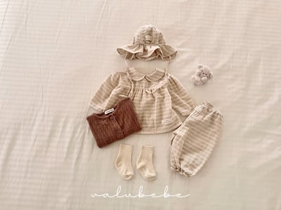 Valubebe18｜(65-90) 條紋縮口棉褲4