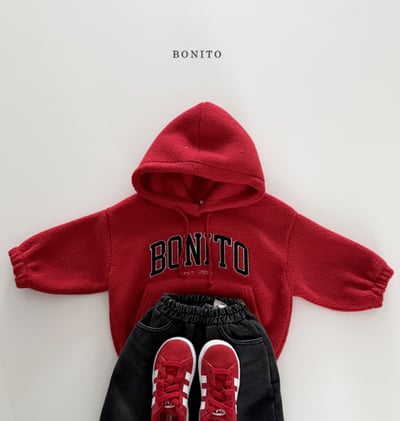 Bonito35｜(75cm-125cm-mom) logo刷毛連帽休閒上衣14