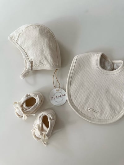 MONBEBE25｜(free) 毛圈素面圍兜15