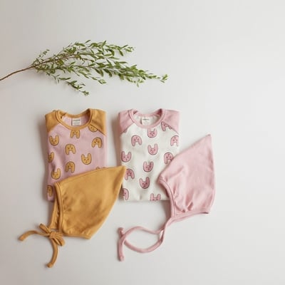 LEMONADE42｜(55cm-85cm) 2色印花連身衣含帽子21