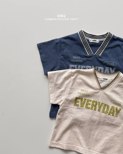 onu14｜(70cm-115cm) V領英字印花上衣3