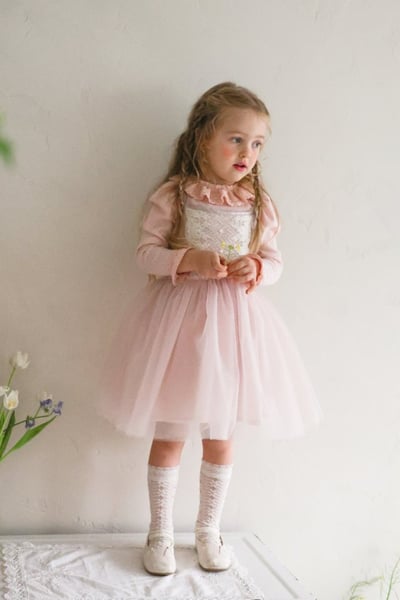 FLO37｜(75-140) 2色法式細肩薄紗洋裝20