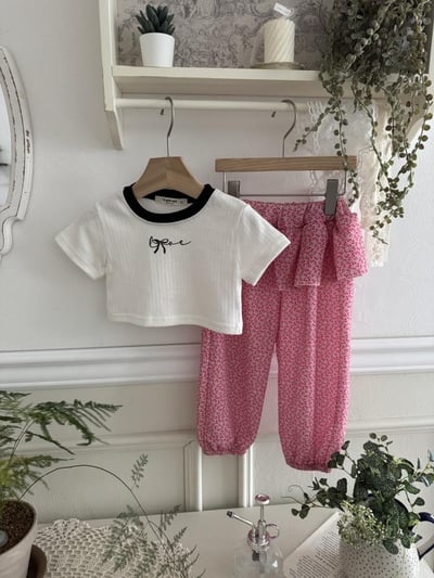 LePetitmot23｜(80-125cm) 拼色蝴蝶結上衣5