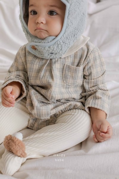 M-KIDS10｜(55-80cm) 2色口袋格紋圓領包屁衣3