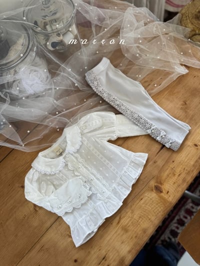 Marron52｜(1y-6y) 刺繡滾邊緊身褲5