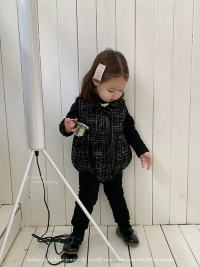 JE 657｜(66-90cm)  格紋翻領娃娃包屁衣11