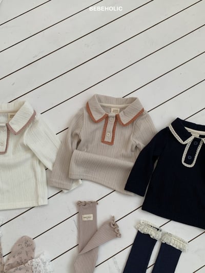 Bebe holic35｜(3m-18m) 蕾絲滾邊有領上衣13