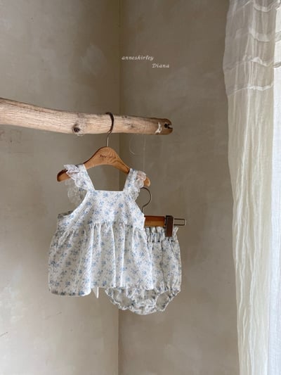 Anne Shirley26｜(3m-22m) 1色碎花緞帶包屁套裝3