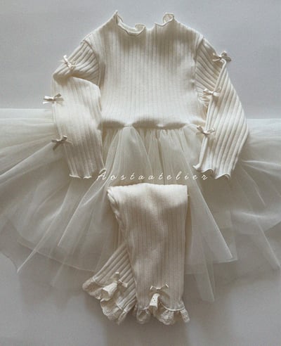 AOSTA03｜(6m-5y) 緞帶羅紋薄紗洋裝17