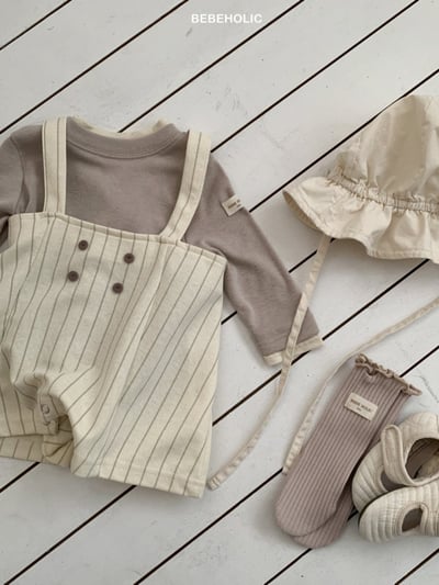 Bebe holic56｜(3m-18m) 吊帶排釦包屁褲4