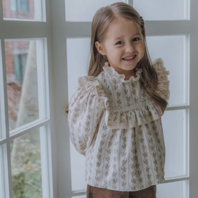 ROA16｜(80cm-120cm) 2色復古碎花長袖上衣21