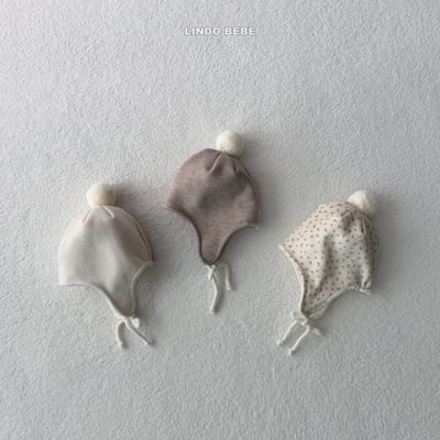 Lindo33｜(3m-18m) 毛球護耳綁帶帽13