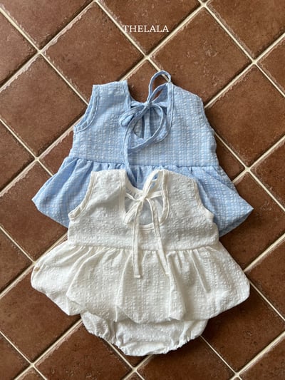 thelala67｜ (0m-18m) 無袖綁帶氣球洋裝包屁衣1