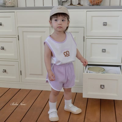 bebe nine07  (65cm-115cm) 2色愛心捲餅無袖套裝1