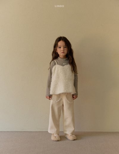 Lindo38｜(80cm-125cm) 毛毛緞帶背心12