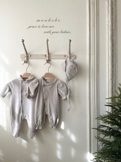 MONBEBE34｜(0m-6m) 簡約排扣連身衣4