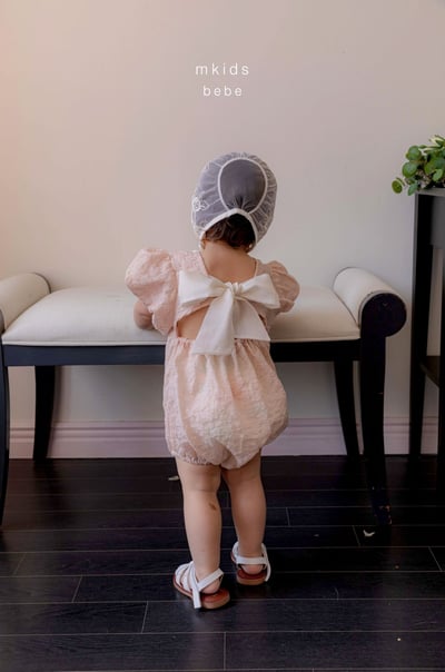 M-KIDS34｜(65-80cm) 玫瑰緞帶包屁衣8