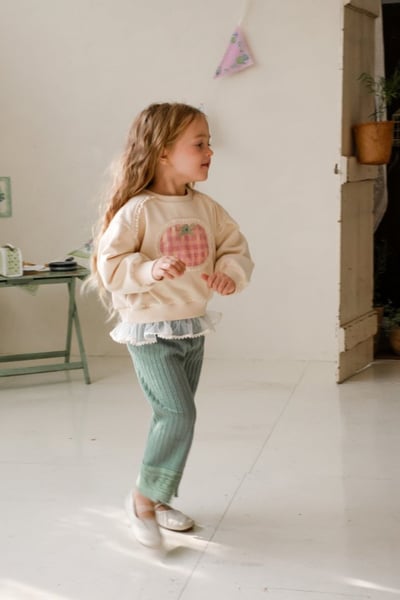 FLO12｜(75-140) 2色番茄碎花布蕾絲上衣13