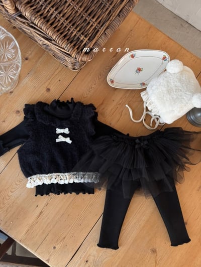 Marron 09｜(1y-6y) 刷毛花瓣領短版背心3