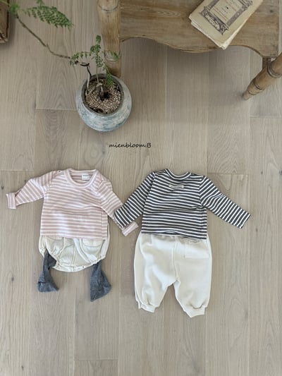 Bloom.b57｜(3m-24m/85cm-125cm) 雙條紋圓領上衣2