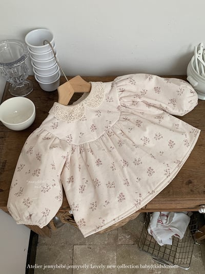 JE 651｜(73-100cm)  小花蕾絲包屁套裝3