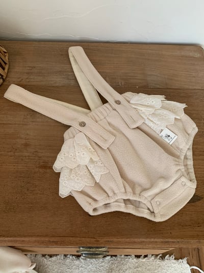 JE606｜(73cm-100cm) 毛呢蕾絲領吊帶包屁套裝13