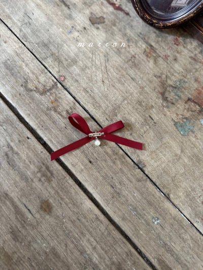 Marron 78｜(free) 蝴蝶結珍珠別針3