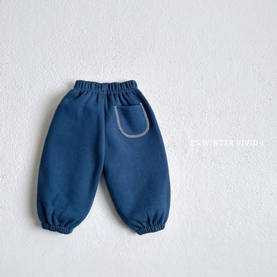 vivid07｜(78cm-125cm) 口袋素面縮口褲3