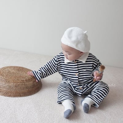 LEMONADE48｜(55cm-85cm) 2色有領條紋連身衣5