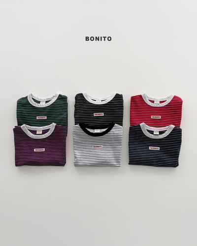 Bonito53｜(75cm-125cm) 3組線條拼接上衣（2件組）2