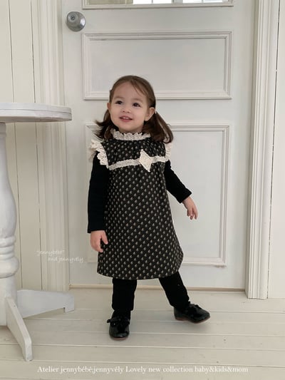 JE 647｜(80-110cm)  碎花蕾絲拼接洋裝12