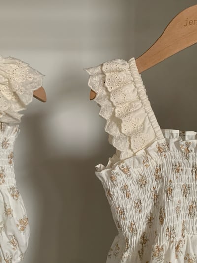 JE35｜(66-130cm) 抓皺碎花包屁衣/洋裝5