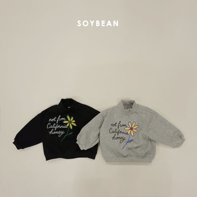 Soybean45｜(75cm-118cm) 花卉印花高領上衣1