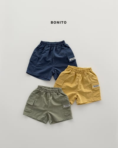 Bonito01｜(75cm-125cm) 3色小標工装短褲1