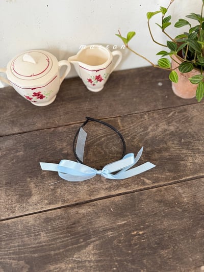 Marron44｜(Free) 緞帶蝴蝶結髮箍4