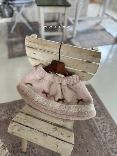 Marron 27｜(1y-6y) 蝴蝶結刷毛短裙6