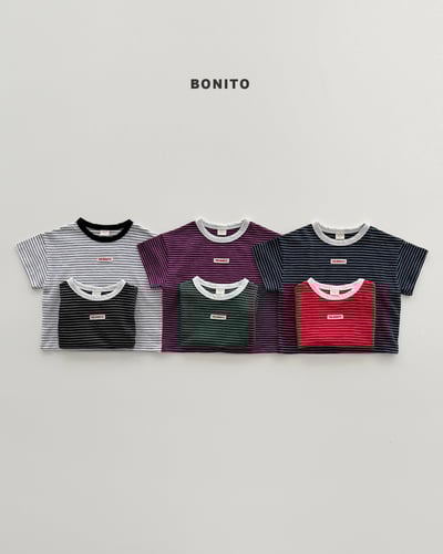 Bonito53｜(75cm-125cm) 3組線條拼接上衣（2件組）3