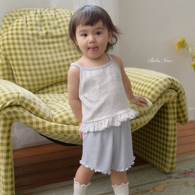 bebe nine03  (6m-24m) 2色木耳邊花吊帶套裝10