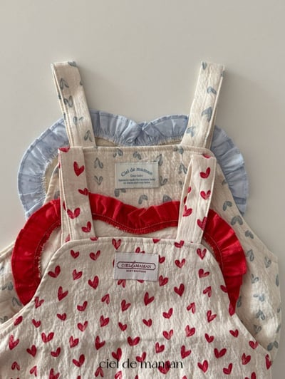 Cieldemaman｜(3-15m) 甜蜜愛心包屁衣5