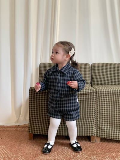 JE633｜(80cm-110cm) 法式格紋套裝/經典圓領上衣22