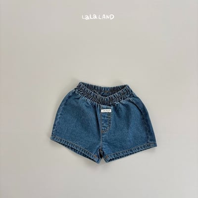 lala land77｜(75-120cm) 2色牛仔小標短褲25